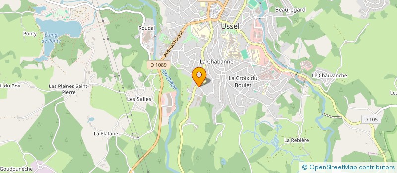 localisation de l'entreprise CANTIN SAS à USSEL
