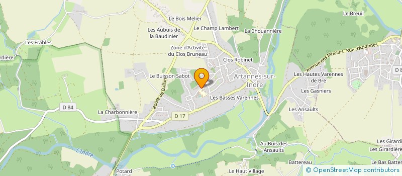 localisation de l'entreprise CANTINE SCOLAIRE ECOLE PUBLIQU à ARTANNES-SUR-INDRE