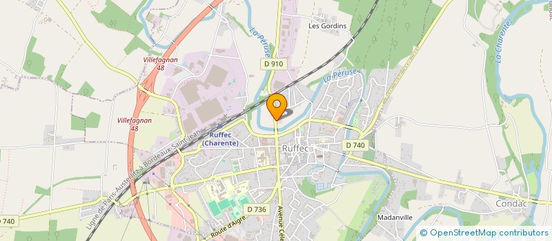 localisation de l'entreprise CAP3H à RUFFEC