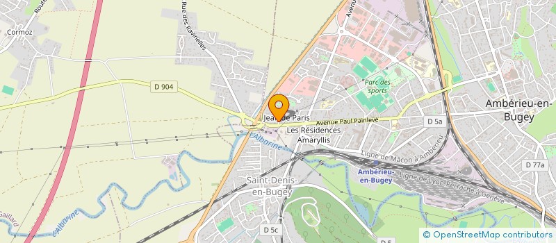 localisation de l'entreprise CAPCAP CONSERVATION ET APPLICATION DU PATRIMOINE CULTUREL ACTUEL ET PASSE  AMBERIEU-EN-BUGEY