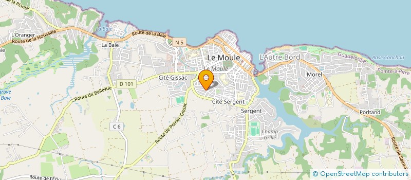 localisation de l'entreprise CARAIBE CARRELAGE ET MATERIAUX  LE MOULE