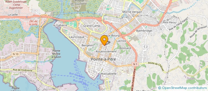 localisation de l'entreprise CARAIBE'PRO à POINTE A PITRE