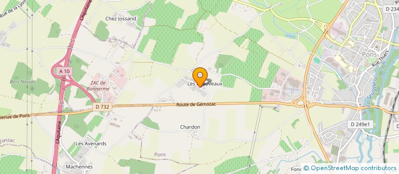 localisation de l'entreprise CARANE  PONS