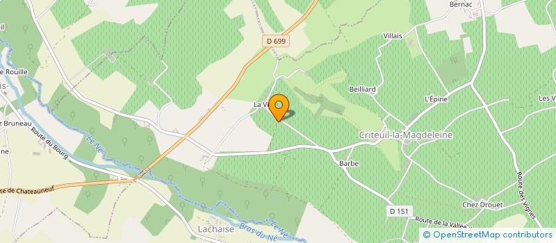 localisation de l'entreprise CARAVANE GOURMANDE à CRITEUIL-LA-MAGDELEINE