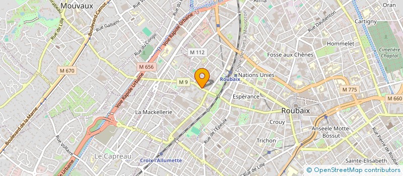localisation de l'entreprise CARBONORD INDUSTRIE à ROUBAIX