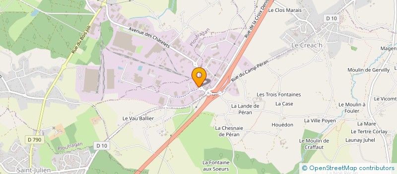 localisation de l'entreprise CARHAT  TREGUEUX