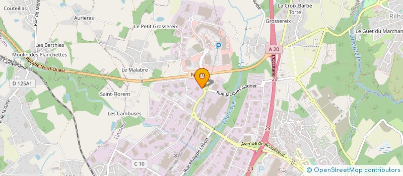 localisation de l'entreprise CARNOT AUTOMOBILE à LIMOGES