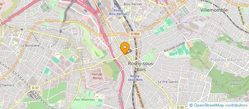 localisation de l'entreprise CARNOT COIFFURE à ROSNY-SOUS-BOIS