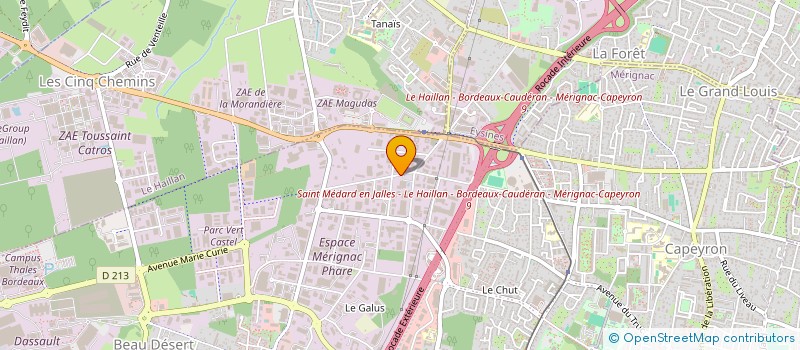 localisation de l'entreprise CAROLINE B  MERIGNAC