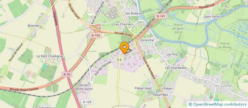 localisation de l'entreprise CAROSSERIE JADEAU  SAINTES