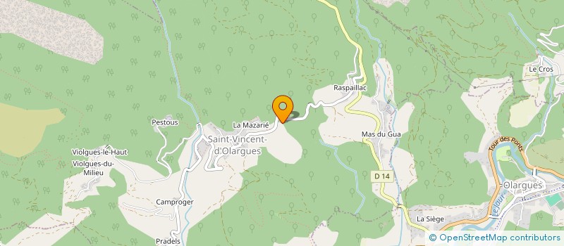 localisation de l'entreprise CAROUX MONTAGNES à COLOMBIERES-SUR-ORB