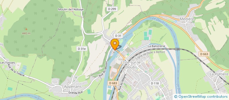 localisation de l'entreprise CARPE DIEM  L'ISLE-SUR-LE-DOUBS