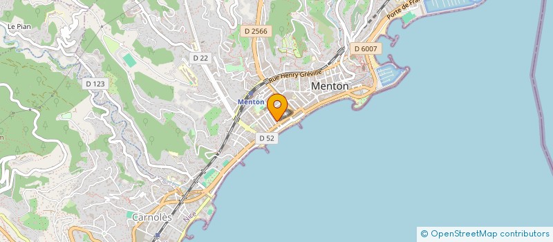 localisation de l'entreprise CARPENTIERI SAS à MENTON