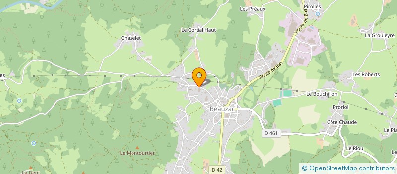 localisation de l'entreprise CARRE BEAUZACOIS  BEAUZAC