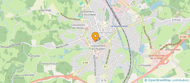 localisation de l'entreprise CARREFOUR DU BOIS LIMOUSIN à LA SOUTERRAINE