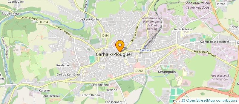 localisation de l'entreprise CARREMENT A L'OUEST  CARHAIX-PLOUGUER