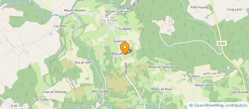 localisation de l'entreprise CARRIERES DE COAT LOSQUET à LOC-ENVEL