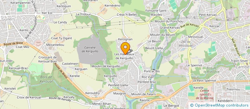 localisation de l'entreprise CARRIERES DE KERGUILLO à GUILERS