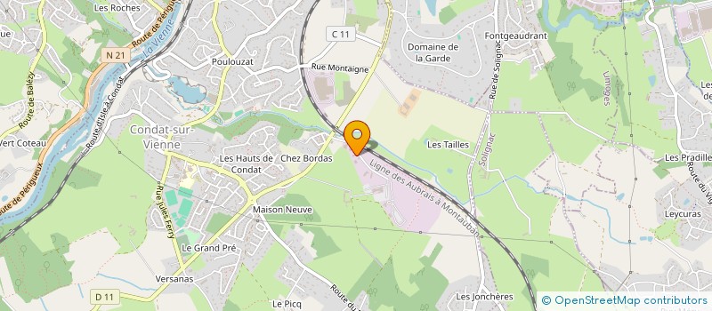 localisation de l'entreprise CARROSSERIE BELLEVUE à CONDAT-SUR-VIENNE