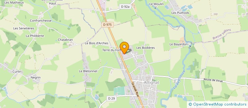 localisation de l'entreprise CARROSSERIE CHANEL SARL à ATTIGNAT