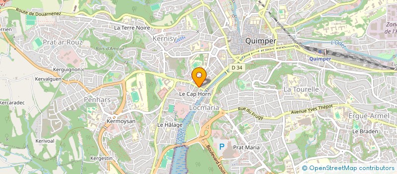 localisation de l'entreprise CARROSSERIE CORNIC SARL à QUIMPER