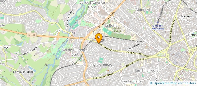 localisation de l'entreprise CARROSSERIE COUDERT à LIMOGES