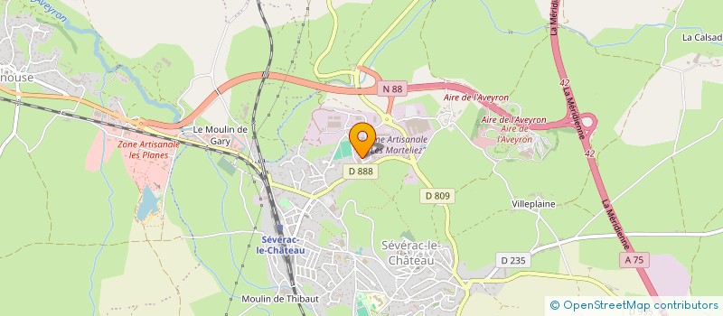 localisation de l'entreprise CARROSSERIE COURREGE  SEVERAC D'AVEYRON