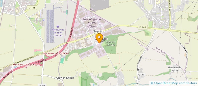 localisation de l'entreprise CARROSSERIE DELAROCHE  CHAPONNAY