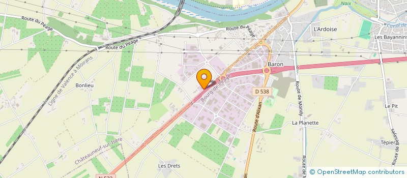 localisation de l'entreprise CARROSSERIE DU PEAGE  CHATEAUNEUF-SUR-ISERE