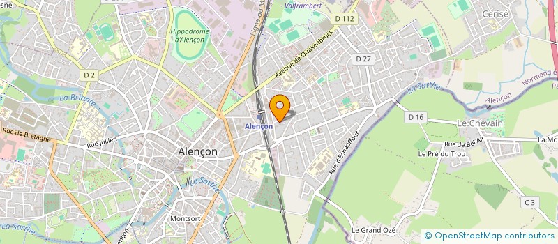 localisation de l'entreprise CARROSSERIE ET PEINTURE DE COURTEILLE à ALENCON