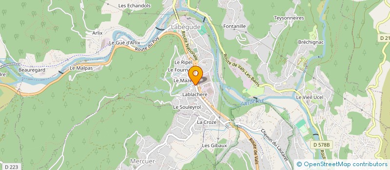 localisation de l'entreprise CARROSSERIE ETIENNE à LABEGUDE