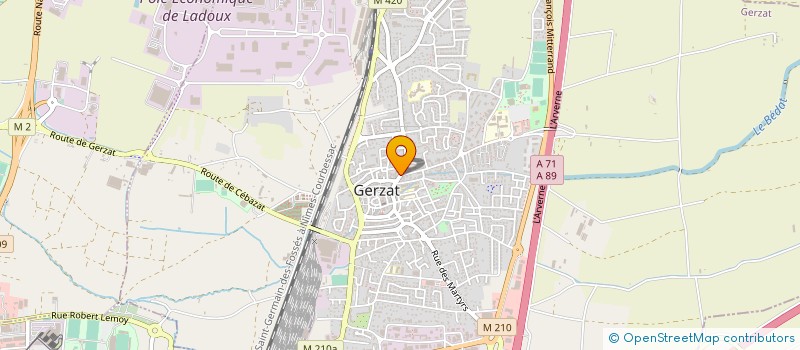 localisation de l'entreprise CARROSSERIE FAVIER à GERZAT