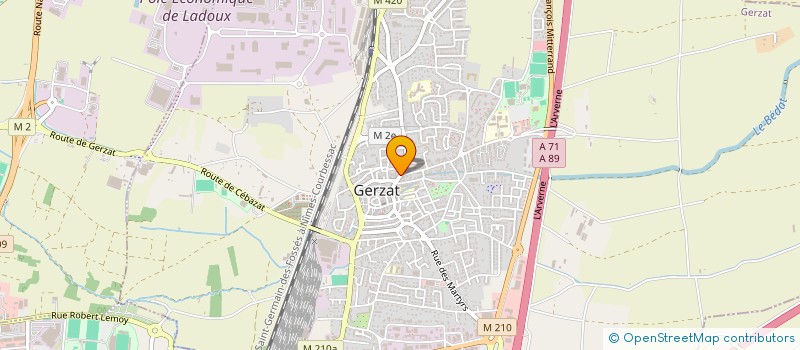 localisation de l'entreprise CARROSSERIE FAVIER SARL à GERZAT