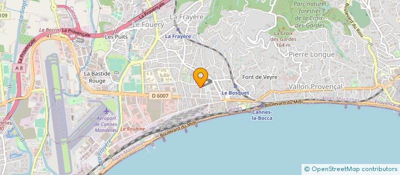 localisation de l'entreprise CARROSSERIE GILBERT ET TONIN à CANNES