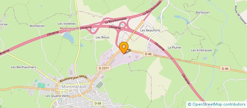 localisation de l'entreprise CARROSSERIE GORBINET à MONTMARAULT