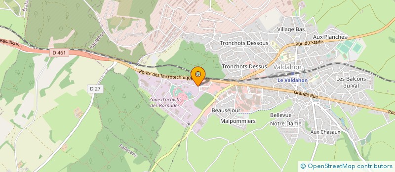 localisation de l'entreprise CARROSSERIE J.P. LIGIER  VALDAHON