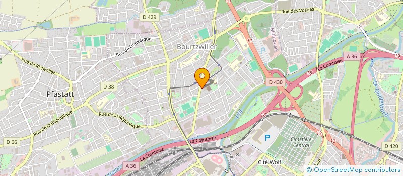 localisation de l'entreprise CARROSSERIE KERTZINGER à MULHOUSE