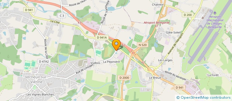 localisation de l'entreprise CARROSSERIE LANGLADE à VERNEUIL-SUR-VIENNE