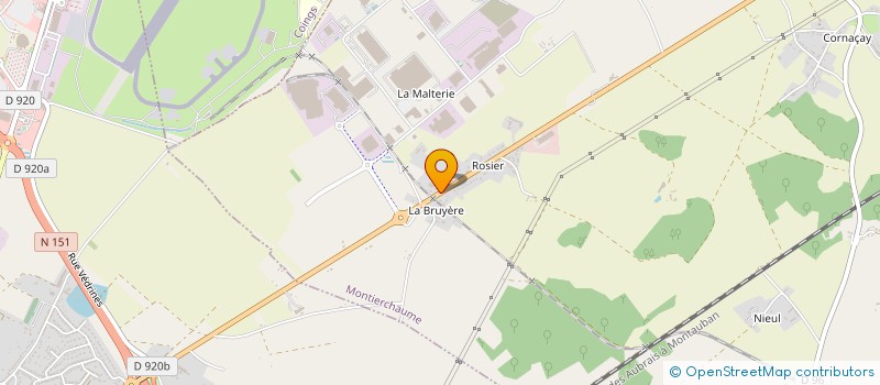 localisation de l'entreprise CARROSSERIE LAVENU à MONTIERCHAUME