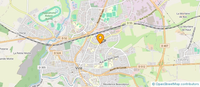 localisation de l'entreprise CARROSSERIE M2A  VIRE NORMANDIE