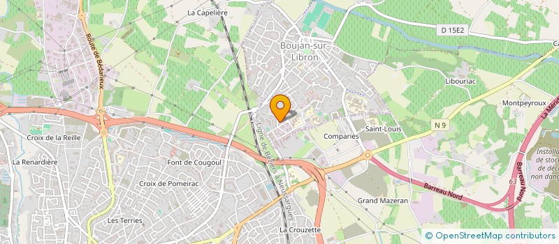 localisation de l'entreprise CARROSSERIE PEREZ BOUJAN  BOUJAN-SUR-LIBRON