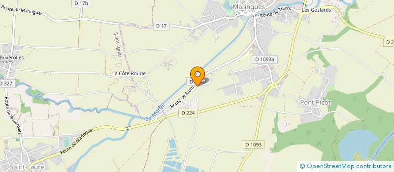 localisation de l'entreprise CARROSSERIE ROLAND QUILLERET  MARINGUES