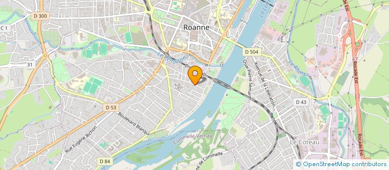 localisation de l'entreprise CARROSSIER GOUTAUDIER à ROANNE