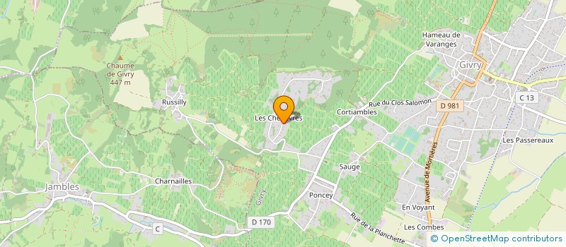localisation de l'entreprise CARTE BLANCHE à GIVRY