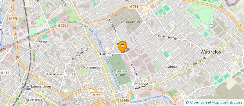 localisation de l'entreprise CARTIGNY LEGRAND  ROUBAIX