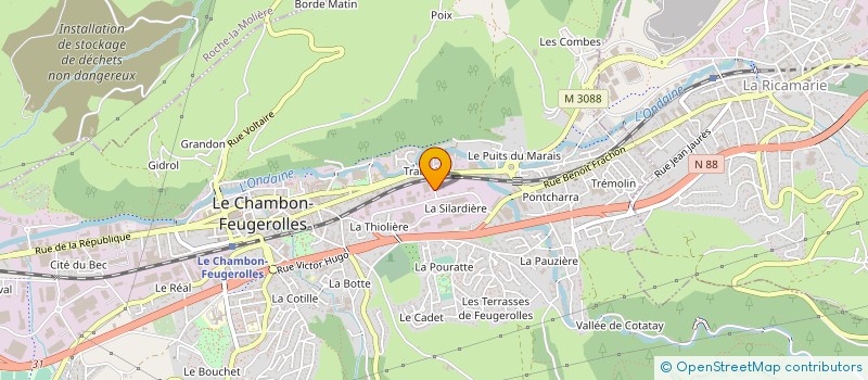 localisation de l'entreprise CARTONNAGE BACON à LE CHAMBON-FEUGEROLLES