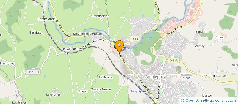 localisation de l'entreprise CARTONNAGES VIGNON AMPLEPUIS à AMPLEPUIS