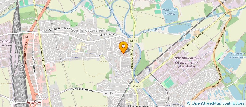 localisation de l'entreprise CASA  SOUFFELWEYERSHEIM