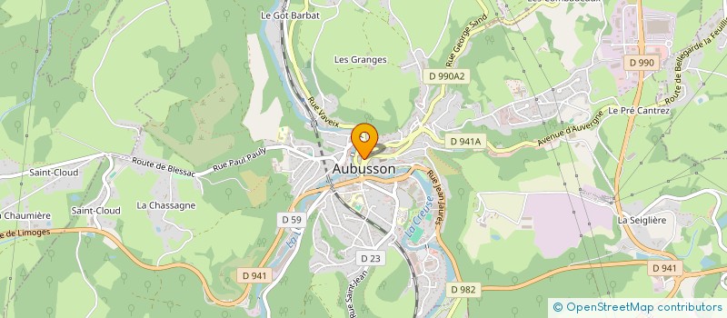 localisation de l'entreprise CASH INFORMATIQUE SAS à AUBUSSON
