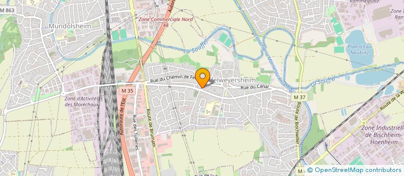 localisation de l'entreprise CASSANDRA  SOUFFELWEYERSHEIM